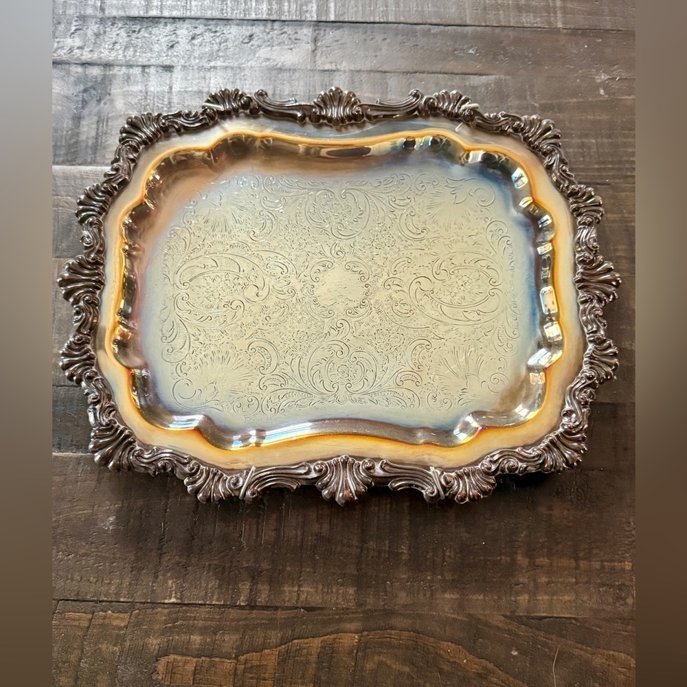 Ornate Silver Footed Tray
